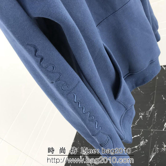 CHAMPION日版冠軍 爆款 手臂刺繡 磨毛抓絨 灰霾藍連帽衛衣 情侶款 ydi1379